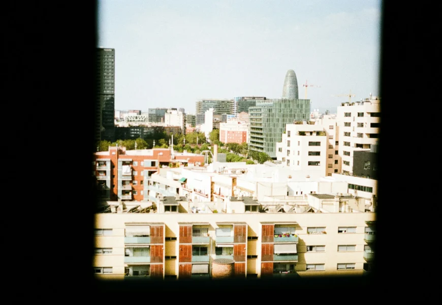A view of a city from a window