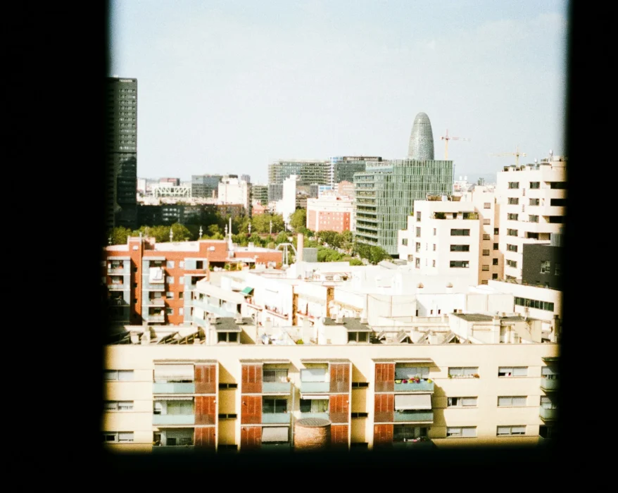 A view of a city from a window